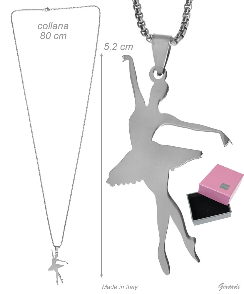 Collana Acciaio Con Pendente Ballerina